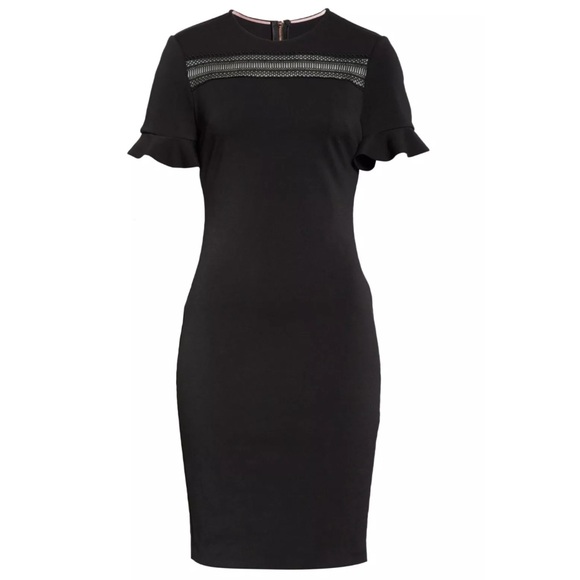 ❤️ NWT! Ted Baker London Black ‘Livsia’ Lace Insert Dress - Picture 2 of 12